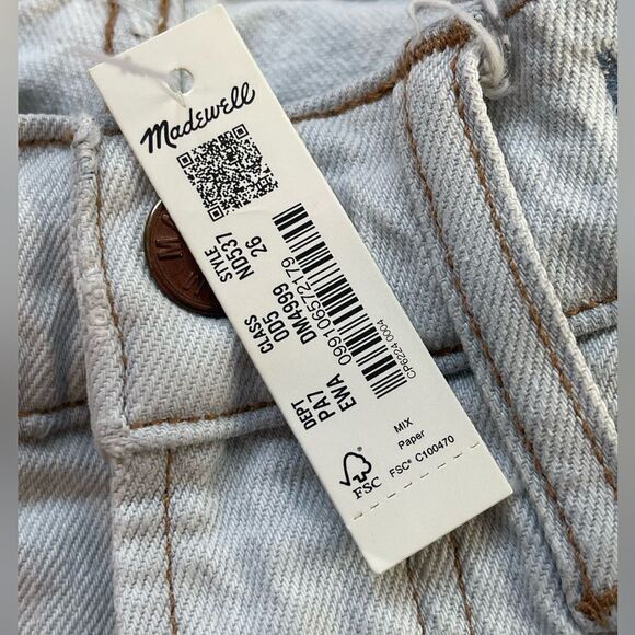Madewell The Perfect Vintage Wide-Leg Crop Jean in bleached blue Wash. NWT 26 - Picture 8 of 10